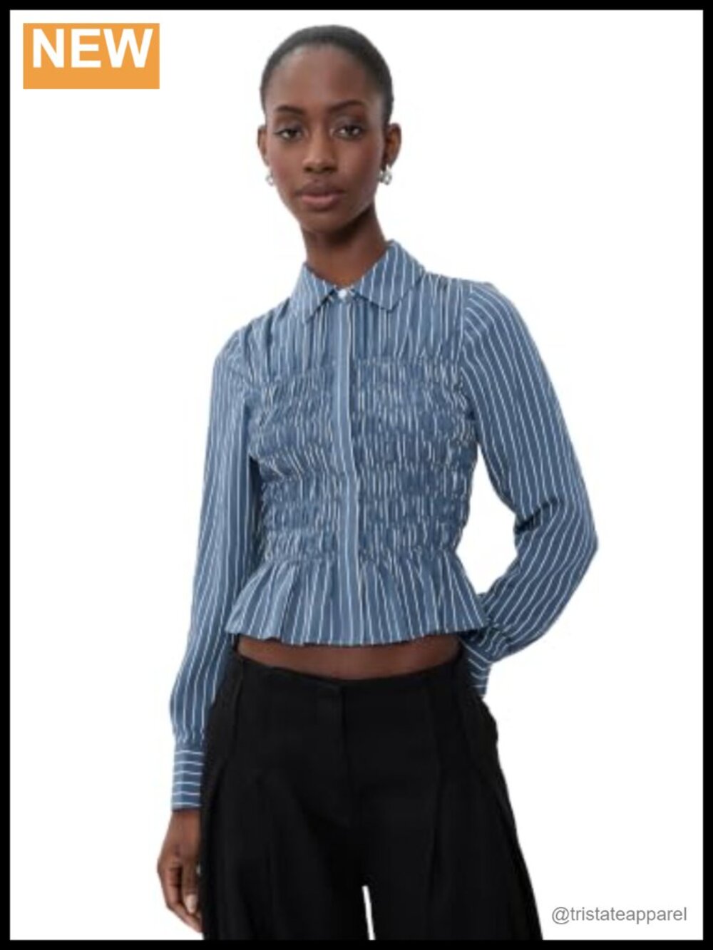 Rails Bradshaw Smocked Pinstripe Button Down Shirt